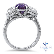 Load image into Gallery viewer, Multicolor Sapphire Ring with Diamond Halo in 18K White Gold