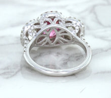 Load image into Gallery viewer, Multicolor Sapphire Ring with Diamond Halo in 18K White Gold