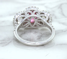 Load image into Gallery viewer, Multicolor Sapphire Ring with Diamond Halo in 18K White Gold