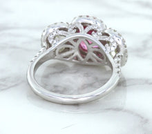 Load image into Gallery viewer, Multicolor Sapphire Ring with Diamond Halo in 18K White Gold