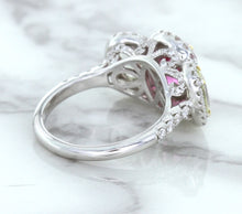 Load image into Gallery viewer, Multicolor Sapphire Ring with Diamond Halo in 18K White Gold