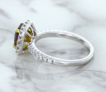 Load image into Gallery viewer, 1.60ct Cushion Pink Sapphire Ring with Diamond Halo in 18K White Gold