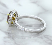 Load image into Gallery viewer, 1.60ct Cushion Pink Sapphire Ring with Diamond Halo in 18K White Gold