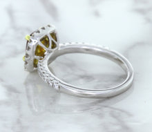 Load image into Gallery viewer, 1.60ct Cushion Pink Sapphire Ring with Diamond Halo in 18K White Gold