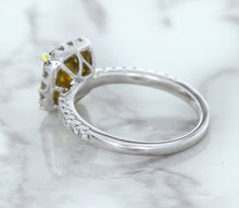 Load image into Gallery viewer, 1.60ct Cushion Pink Sapphire Ring with Diamond Halo in 18K White Gold