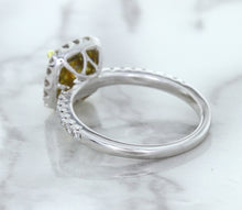 Load image into Gallery viewer, 1.60ct Cushion Pink Sapphire Ring with Diamond Halo in 18K White Gold