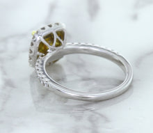 Load image into Gallery viewer, 1.60ct Cushion Pink Sapphire Ring with Diamond Halo in 18K White Gold