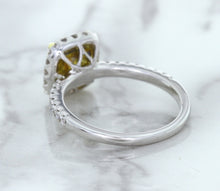 Load image into Gallery viewer, 1.60ct Cushion Pink Sapphire Ring with Diamond Halo in 18K White Gold