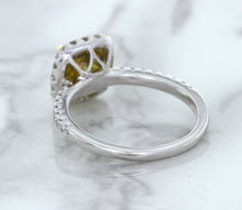 Load image into Gallery viewer, 1.60ct Cushion Pink Sapphire Ring with Diamond Halo in 18K White Gold