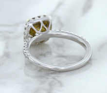 Load image into Gallery viewer, 1.60ct Cushion Pink Sapphire Ring with Diamond Halo in 18K White Gold