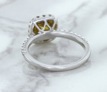 Load image into Gallery viewer, 1.60ct Cushion Pink Sapphire Ring with Diamond Halo in 18K White Gold