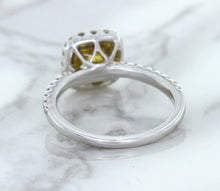 Load image into Gallery viewer, 1.60ct Cushion Pink Sapphire Ring with Diamond Halo in 18K White Gold