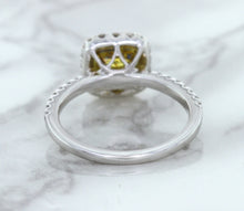 Load image into Gallery viewer, 1.60ct Cushion Pink Sapphire Ring with Diamond Halo in 18K White Gold