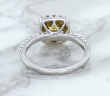 Load image into Gallery viewer, 1.60ct Cushion Pink Sapphire Ring with Diamond Halo in 18K White Gold