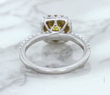 Load image into Gallery viewer, 1.60ct Cushion Pink Sapphire Ring with Diamond Halo in 18K White Gold