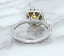 Load image into Gallery viewer, 1.60ct Cushion Pink Sapphire Ring with Diamond Halo in 18K White Gold