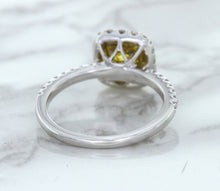 Load image into Gallery viewer, 1.60ct Cushion Pink Sapphire Ring with Diamond Halo in 18K White Gold