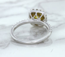 Load image into Gallery viewer, 1.60ct Cushion Pink Sapphire Ring with Diamond Halo in 18K White Gold