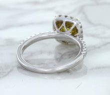 Load image into Gallery viewer, 1.60ct Cushion Pink Sapphire Ring with Diamond Halo in 18K White Gold