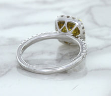 Load image into Gallery viewer, 1.60ct Cushion Pink Sapphire Ring with Diamond Halo in 18K White Gold