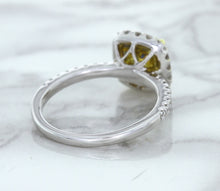 Load image into Gallery viewer, 1.60ct Cushion Pink Sapphire Ring with Diamond Halo in 18K White Gold