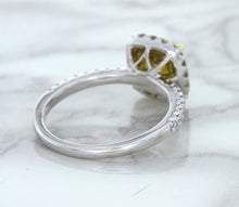 Load image into Gallery viewer, 1.60ct Cushion Pink Sapphire Ring with Diamond Halo in 18K White Gold