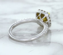 Load image into Gallery viewer, 1.60ct Cushion Pink Sapphire Ring with Diamond Halo in 18K White Gold