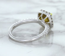 Load image into Gallery viewer, 1.60ct Cushion Pink Sapphire Ring with Diamond Halo in 18K White Gold