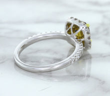 Load image into Gallery viewer, 1.60ct Cushion Pink Sapphire Ring with Diamond Halo in 18K White Gold