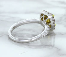 Load image into Gallery viewer, 1.60ct Cushion Pink Sapphire Ring with Diamond Halo in 18K White Gold