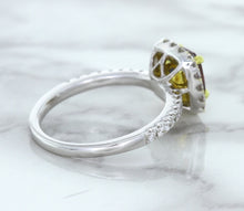 Load image into Gallery viewer, 1.60ct Cushion Pink Sapphire Ring with Diamond Halo in 18K White Gold