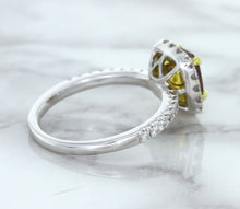 Load image into Gallery viewer, 1.60ct Cushion Pink Sapphire Ring with Diamond Halo in 18K White Gold