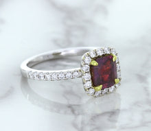 Load image into Gallery viewer, 1.60ct Cushion Pink Sapphire Ring with Diamond Halo in 18K White Gold