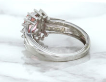 Load image into Gallery viewer, 1.40ct Oval Pink Sapphire Ring with Diamond Halo in 14K White Gold