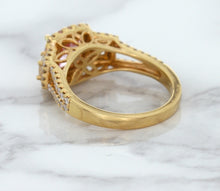 Load image into Gallery viewer, 2.08ct Square Cushion Padparadscha Ring with Diamond Halo in 18K Rose Gold