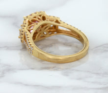 Load image into Gallery viewer, 2.08ct Square Cushion Padparadscha Ring with Diamond Halo in 18K Rose Gold