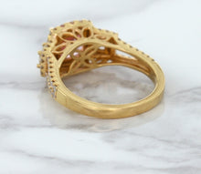 Load image into Gallery viewer, 2.08ct Square Cushion Padparadscha Ring with Diamond Halo in 18K Rose Gold