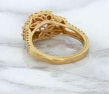 Load image into Gallery viewer, 2.08ct Square Cushion Padparadscha Ring with Diamond Halo in 18K Rose Gold