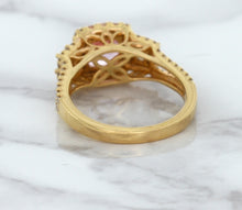 Load image into Gallery viewer, 2.08ct Square Cushion Padparadscha Ring with Diamond Halo in 18K Rose Gold