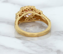 Load image into Gallery viewer, 2.08ct Square Cushion Padparadscha Ring with Diamond Halo in 18K Rose Gold