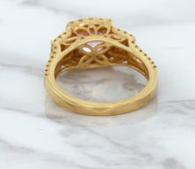 Load image into Gallery viewer, 2.08ct Square Cushion Padparadscha Ring with Diamond Halo in 18K Rose Gold