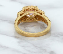 Load image into Gallery viewer, 2.08ct Square Cushion Padparadscha Ring with Diamond Halo in 18K Rose Gold
