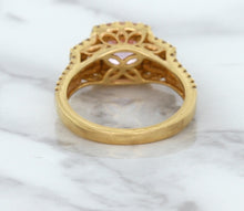 Load image into Gallery viewer, 2.08ct Square Cushion Padparadscha Ring with Diamond Halo in 18K Rose Gold