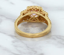 Load image into Gallery viewer, 2.08ct Square Cushion Padparadscha Ring with Diamond Halo in 18K Rose Gold
