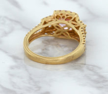 Load image into Gallery viewer, 2.08ct Square Cushion Padparadscha Ring with Diamond Halo in 18K Rose Gold