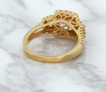 Load image into Gallery viewer, 2.08ct Square Cushion Padparadscha Ring with Diamond Halo in 18K Rose Gold