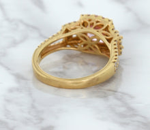 Load image into Gallery viewer, 2.08ct Square Cushion Padparadscha Ring with Diamond Halo in 18K Rose Gold