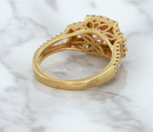 Load image into Gallery viewer, 2.08ct Square Cushion Padparadscha Ring with Diamond Halo in 18K Rose Gold