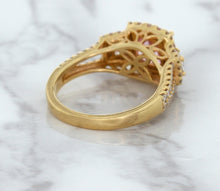 Load image into Gallery viewer, 2.08ct Square Cushion Padparadscha Ring with Diamond Halo in 18K Rose Gold