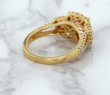 Load image into Gallery viewer, 2.08ct Square Cushion Padparadscha Ring with Diamond Halo in 18K Rose Gold